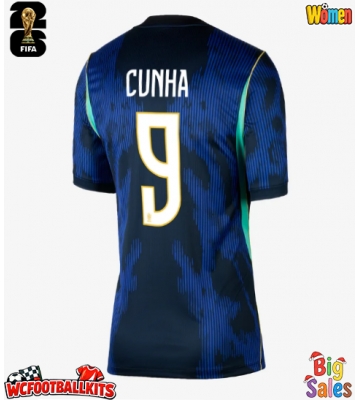 Brazil Matheus Cunha #9 Replica Away Stadium Shirt for Women World Cup 2026 Short Sleeve